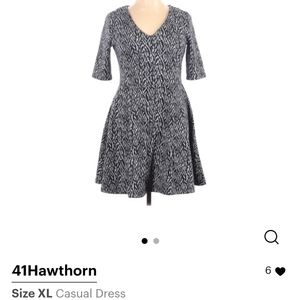 41 Hawthorn - Navy Blue and white dress